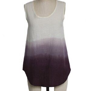 Purple and Cream Ombre Sleeveless Blouse NWT
